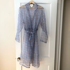 NWOT Maeve by Anthropologie Sheer Gingham Duster